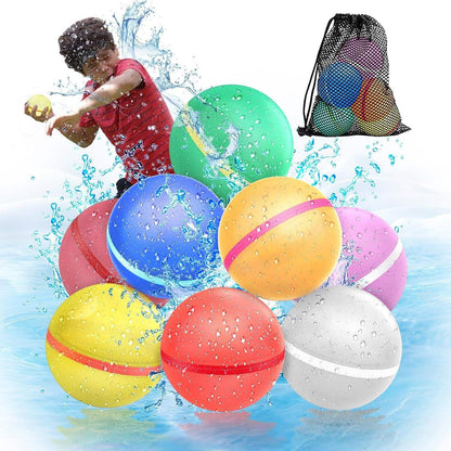 6 Pcs Reusable Magnetic Water Balloons Refillable Quick Fill Self Sealing Bomb