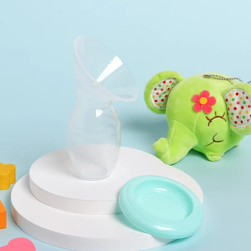 Silicone Manual Breast Pump Milk Collector with lid