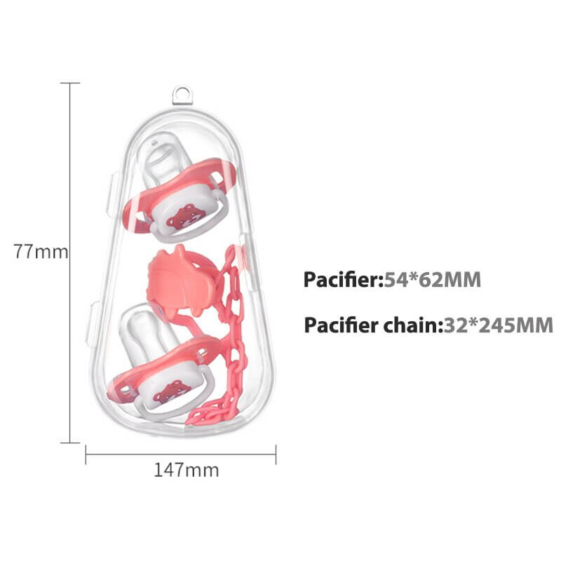 Baby Pacifier Set Silicone Nipples Chain Combination Baby Sleeping Pacifier With Storage Box