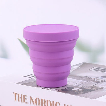 Collapsible/ Foldable Sterlizer Cup Microwavable Stationary, Makeup Brush Or Menstrual Period Cups Holder Carry Case BPA Free