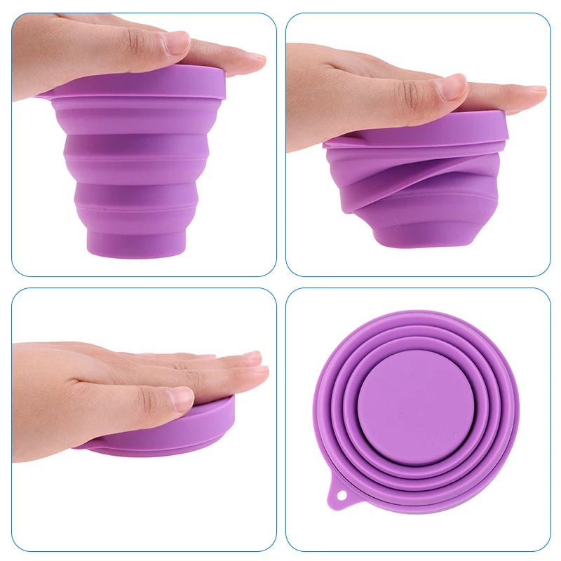 Collapsible/ Foldable Sterlizer Cup Microwavable Stationary, Makeup Brush Or Menstrual Period Cups Holder Carry Case BPA Free