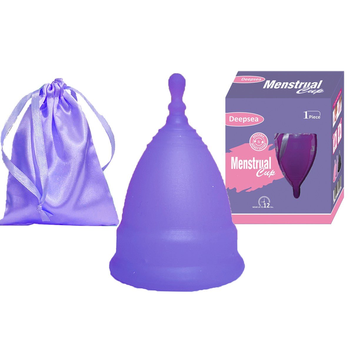 Deepsea Menstrual Cup / Period Cup – Large & Small - Premium Quality, BPA Free 100% Medical Grade Silicone.