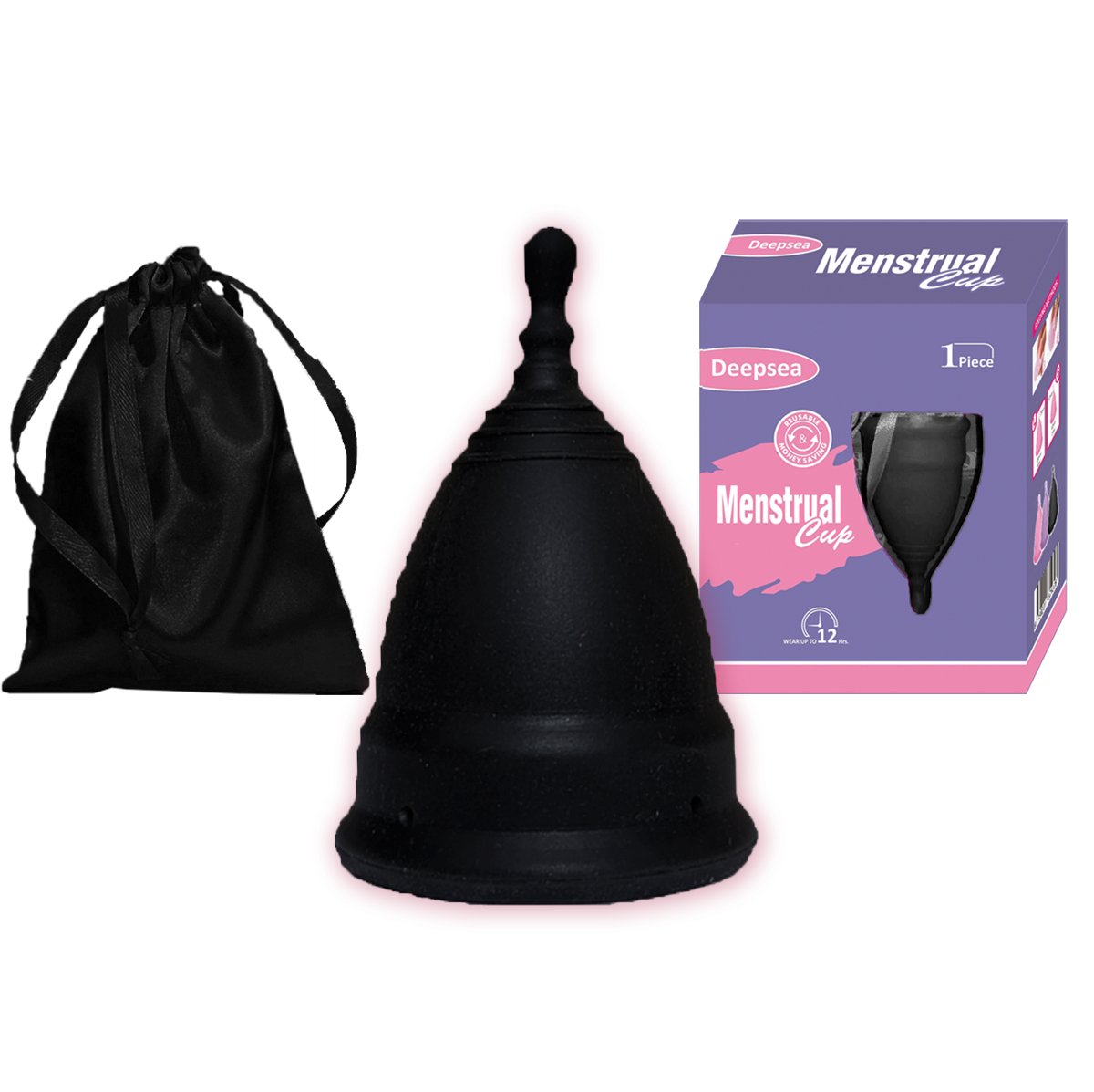 Deepsea Menstrual Cup / Period Cup – Large & Small - Premium Quality, BPA Free 100% Medical Grade Silicone.