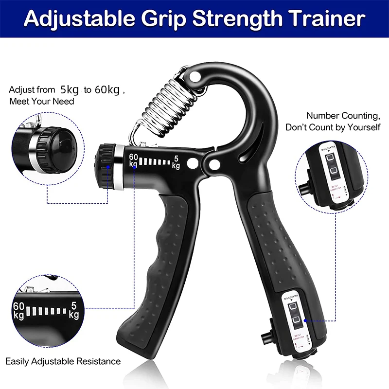 Adjustable Hand Gripper with Counter Forearm & Wrist Trainer.