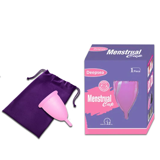 Deepsea Menstrual Cup / Period Cup – Large & Small - Premium Quality, BPA Free 100% Medical Grade Silicone.