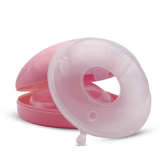 Silicone Nursing Breast Milk Collectors - 2-Piece Set with Stoppers.