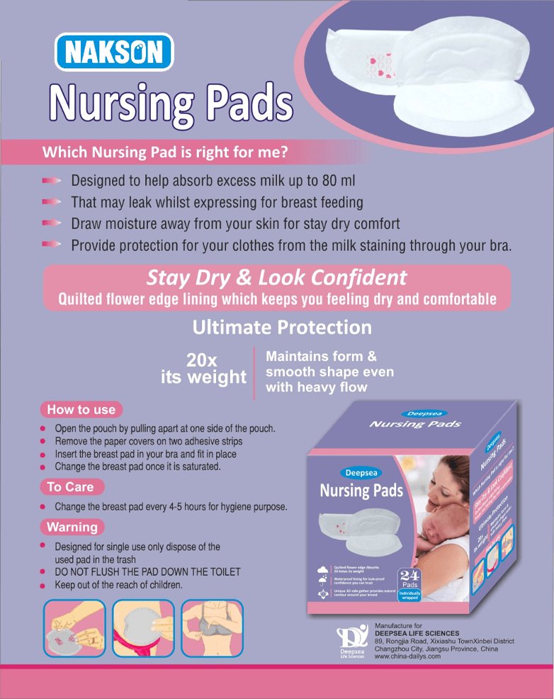 Nakson Nursing Pad Monthly Special Offer 60 Pads Disposible.