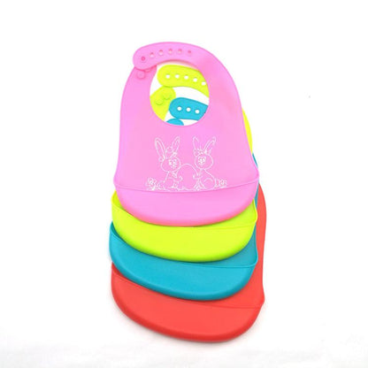 Waterproof Reusable Colorful Soft Baby Silica Gel Bib/Food Grade Silicone Bib For Babies