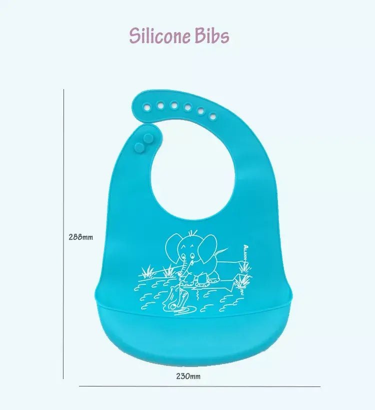 Waterproof Reusable Colorful Soft Baby Silica Gel Bib/Food Grade Silicone Bib For Babies