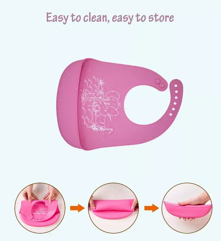 Waterproof Reusable Colorful Soft Baby Silica Gel Bib/Food Grade Silicone Bib For Babies