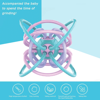 Teether Toy Ball for Babies Manhattan Grasping Molar Rattles Sensory Early Development & Activity Infant Baby Teething Toys