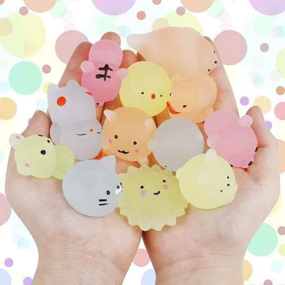 Mochi Squeeze Toy For Baby Boys & Girls Babies Bath Toys For Newborn Realistic Anti-Stress Cute Mini Animal Face Best For Grabbing Hands Squishy Products