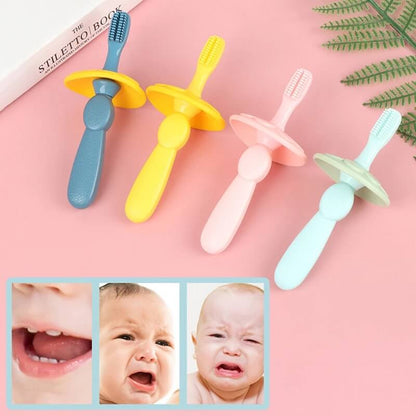 Teether Set For Babies Replaceable Soft Head Toothbrush Kids Toddler Silicone Training Brush Safe Tool For Baby