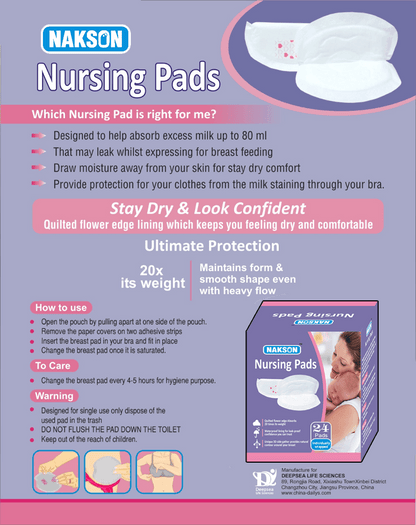 Nakson Nursing Pads 24 Pads Breast Feeding Pad For Moms - Nakson