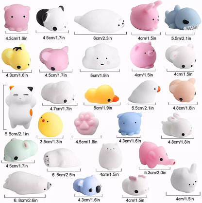 Mochi Squeeze Toy For Baby Boys & Girls Babies Bath Toys For Newborn Realistic Anti-Stress Cute Mini Animal Face Best For Grabbing Hands Squishy Products